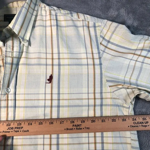 MARLBORO CLASSICS Shirt Mens Large Yellow Plaid Button Down Long Sleeve - Picture 7 of 12